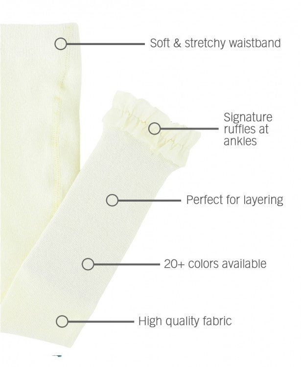 Ivory Footless Ruffle Tights