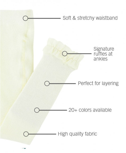 Ivory Footless Ruffle Tights