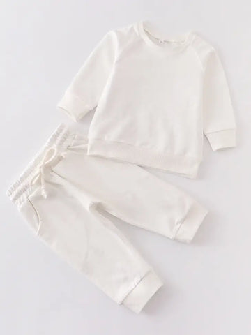 White Long Sleeve 2pc Baby Set